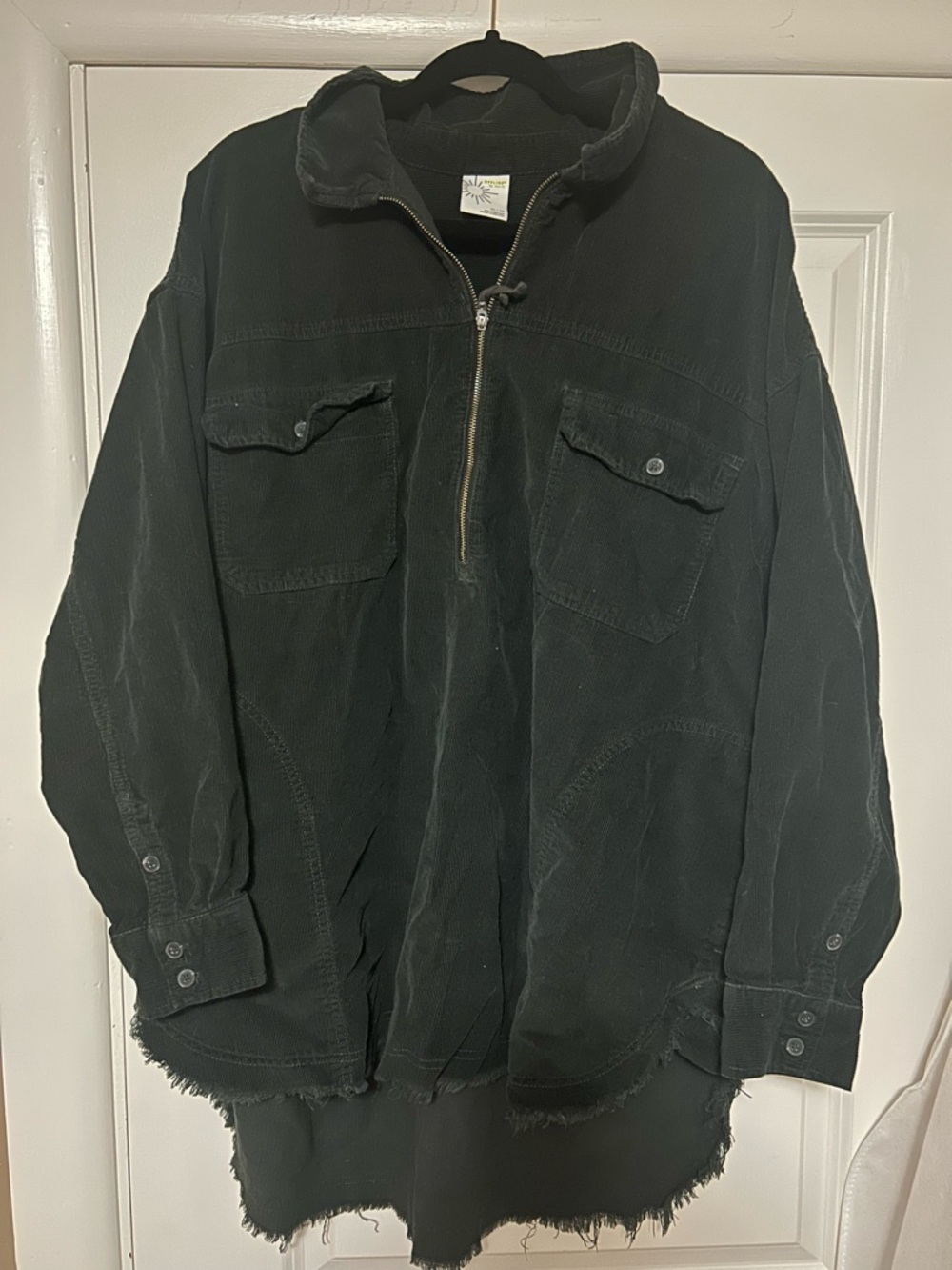 aerie Black Half-Zip Overshirt Jacket